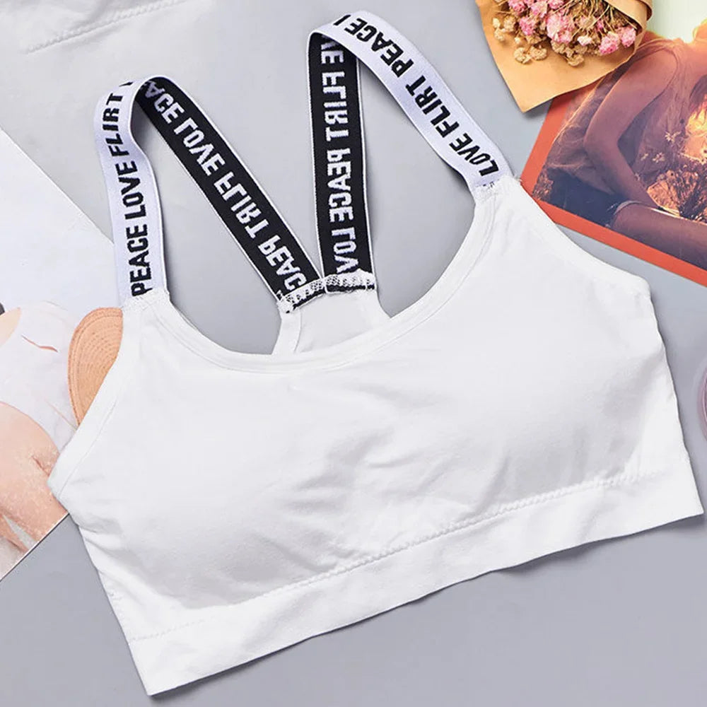 Crop Top Sport Sans Armature – Bretelles Larges & Coussinets Amovibles