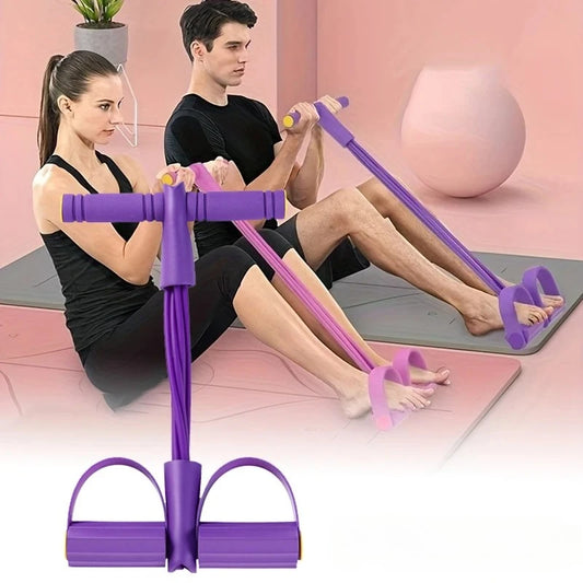 Tendeur à Bandes de Résistance 4 Niveaux – Abdos, Yoga & Fitness Maison