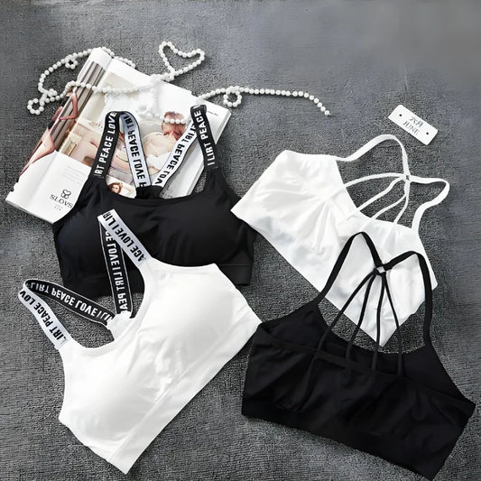 Crop Top Sport Sans Armature – Bretelles Larges & Coussinets Amovibles